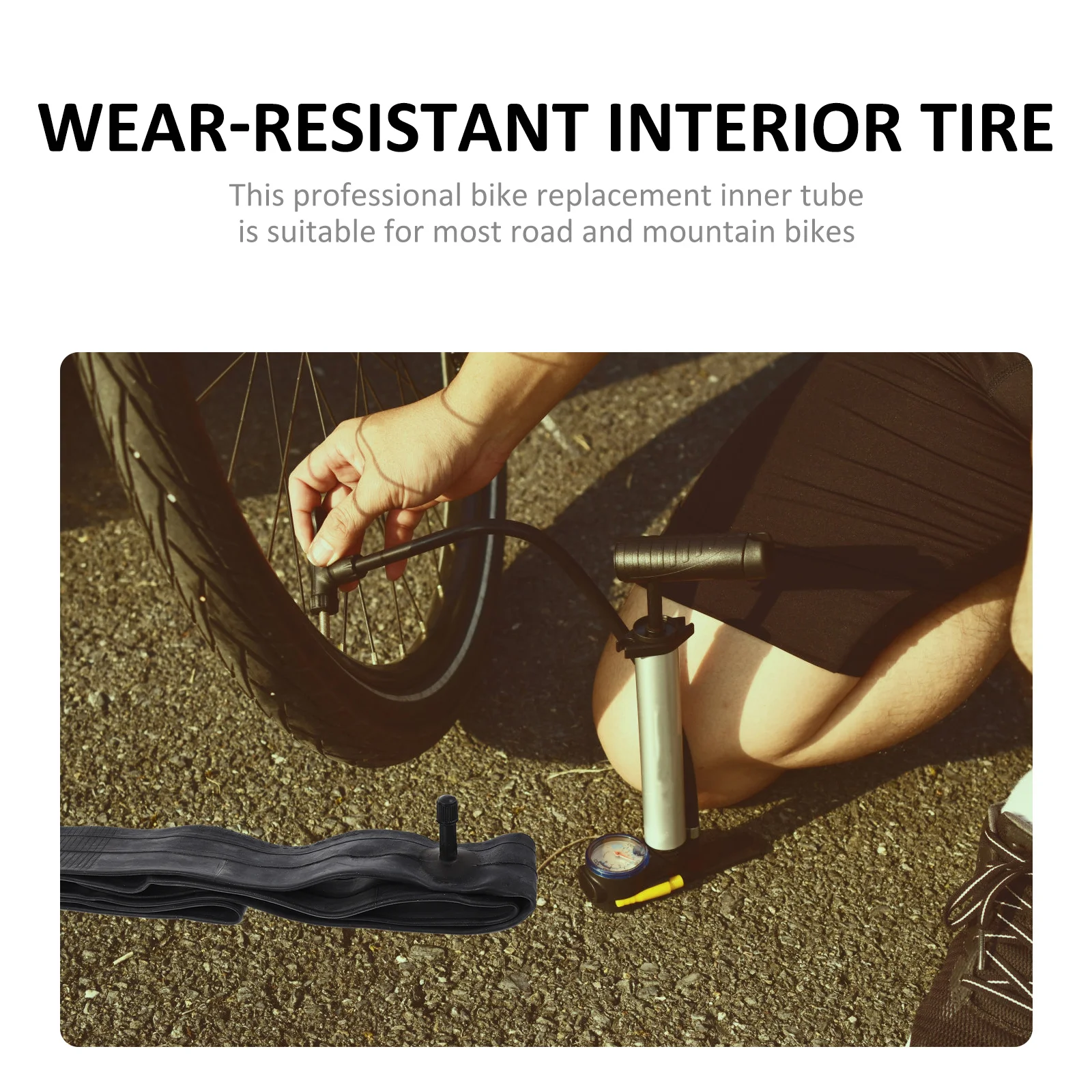 

2Pcs Wear-Resistant Bike Inner Tube Shock-Absorption Cycling Tube Replacement for 27. Bike Durable Outdoor Tire