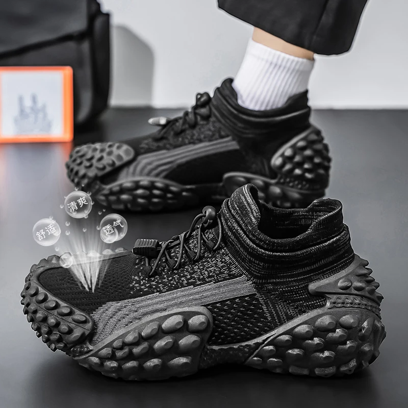 2026 New Knit Slip on Sneakers Large Size 39-45 Breathable Soft Sole Walking Sports Shoes