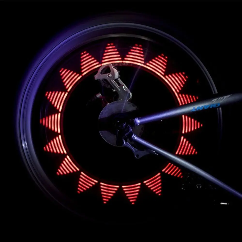 30 Patterns Bike Wheel Light Photosensitive Switch 4 Seconds/Change Spoke Light 14 LED Colorful Wheel Tire Light Road Bike