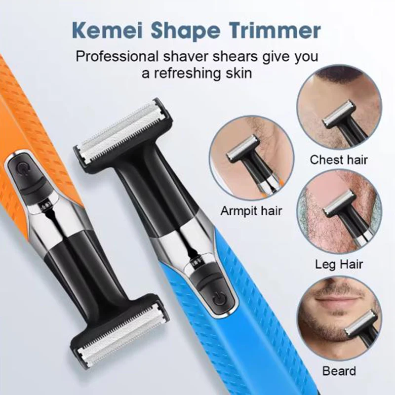 Kemei 1910 ماكينة حلاقة كهربائية مقاومة للماء للمناطق الحساسة ماكينة حلاقة احترافية لإزالة شعر الوجه والجسم #4