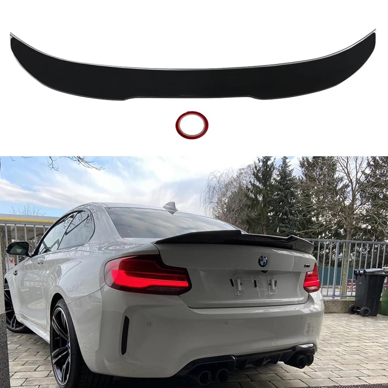 New Design For BMW 2 Series F22 228 230 M235 M240 F87 M2 M2C GTX Spoiler 2014 to 2019 PSM style By Glossy Black Carbon Fiber