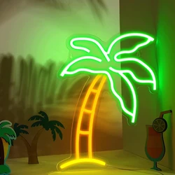 Tropical Led Neno Sign Neno Usb Powered Lights Sign Wall Art for Kids' Bedroom Birthday Party Bar Decor Christmas Gifts For Kids