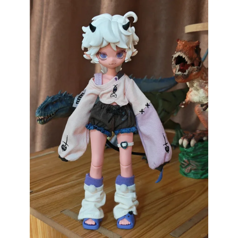 1/8 Bjd قرون الشيطان صندوق أعمى المنقولة دمية زخرفة لطيف عمل شخصيات كرتونية الدمى Kawaii اللعب Caixa Caja