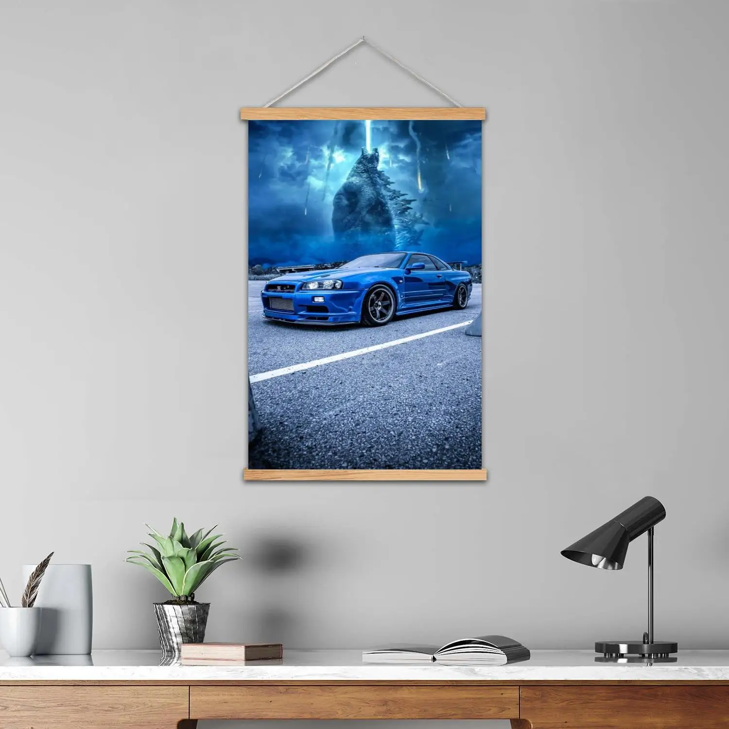 GTR Framed Wall Painting Canvas Art Poster, Wall Art  Modern Family Bedroom Decor Posters,Decorative painting