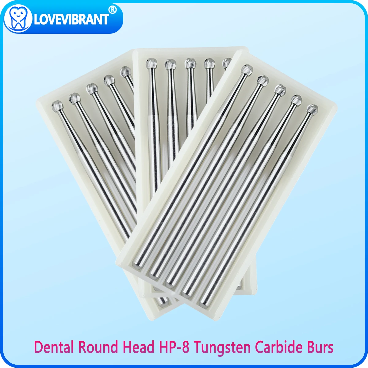 

Dental Tungsten Carbide Burs Round Head HP8 Shank 2.35mm Dentistry Drills Strawberries For Straight Nose Cone Handpiece 5Pcs/Box