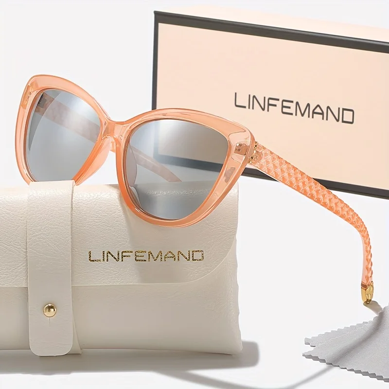 LINFEMAND Flower Cat Eye UV400 Sonnenbrille Damenmode Mode Brille Party Club Wear Urlaubsgeschenk – Detail 7