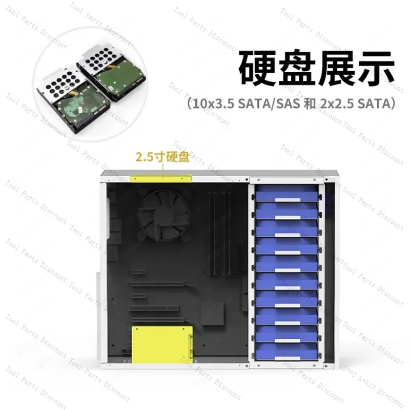 B10 10 Disk NAS Chassis Large Power ATX Full High PCIe Black Synology AIO Storage Service