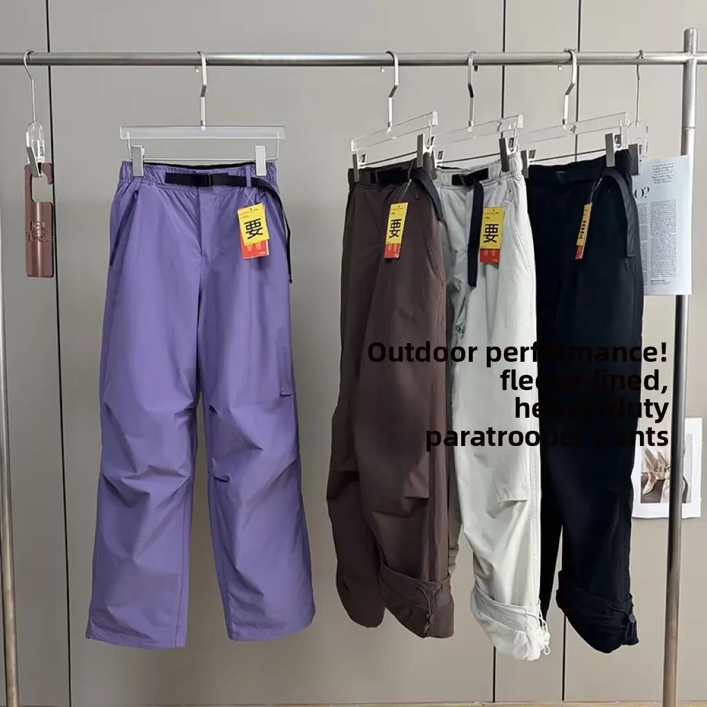 thickened-fleece-lined-ski-pants-waterproof-outdoor-workwear-wide-leg-winter-trousers-for-women-functional-paratrooper-trousers