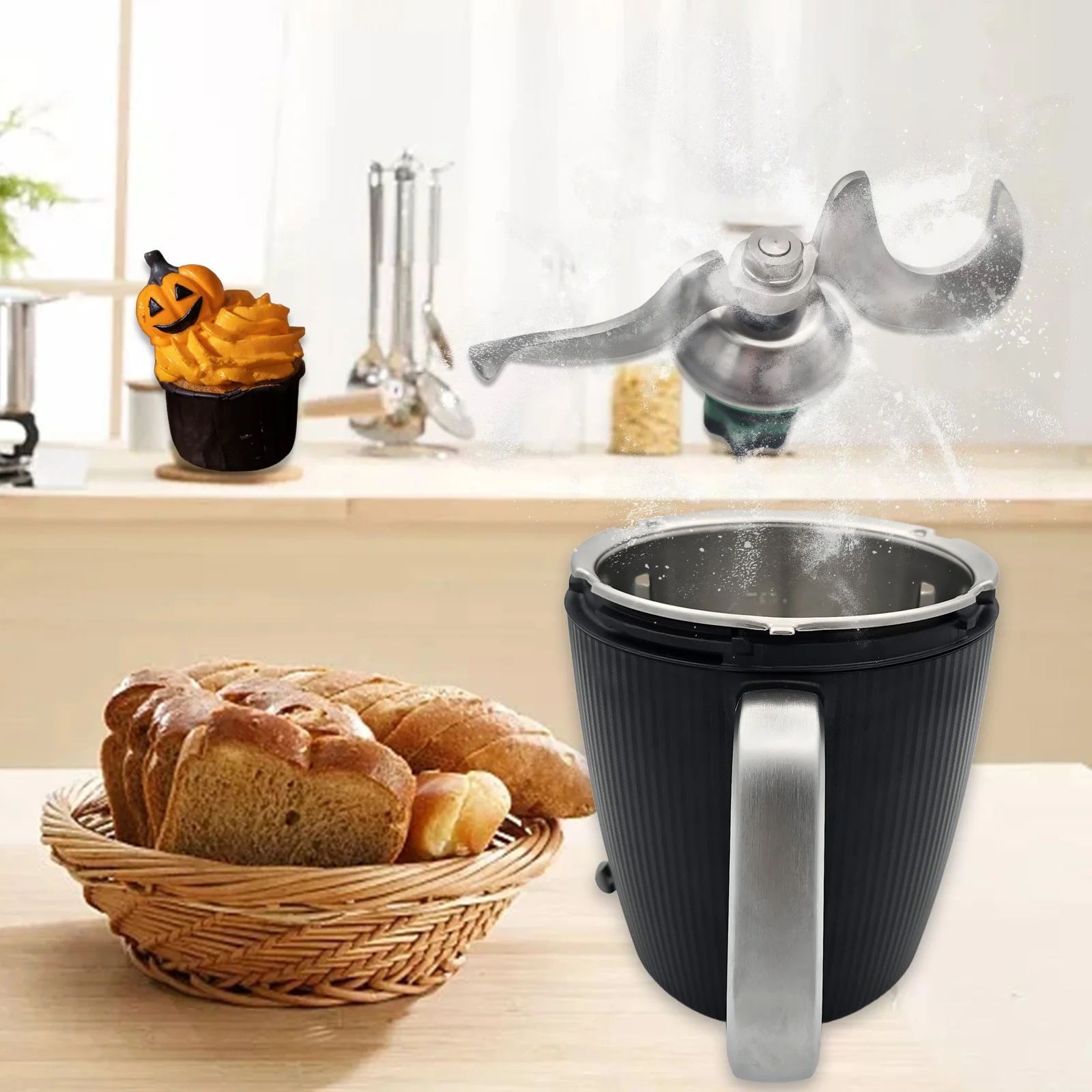 شفرة عجان من الفولاذ المقاوم للصدأ شديدة التحمل لـ Thermomix TM7 - شفرة خلط سميكة ومتينة للدقيق والعجين الناعم والمعجون