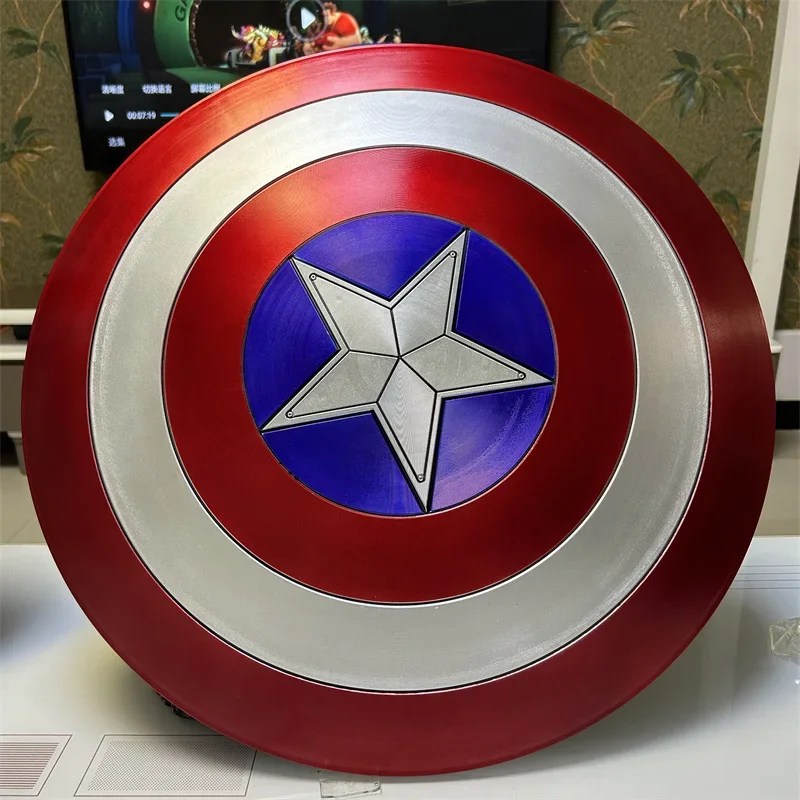 

60cm New Marve Model Toy 1:1 Captain America Shield Aluminum Alloy Production Shield Model Collectibles Ornaments Gift For Boys