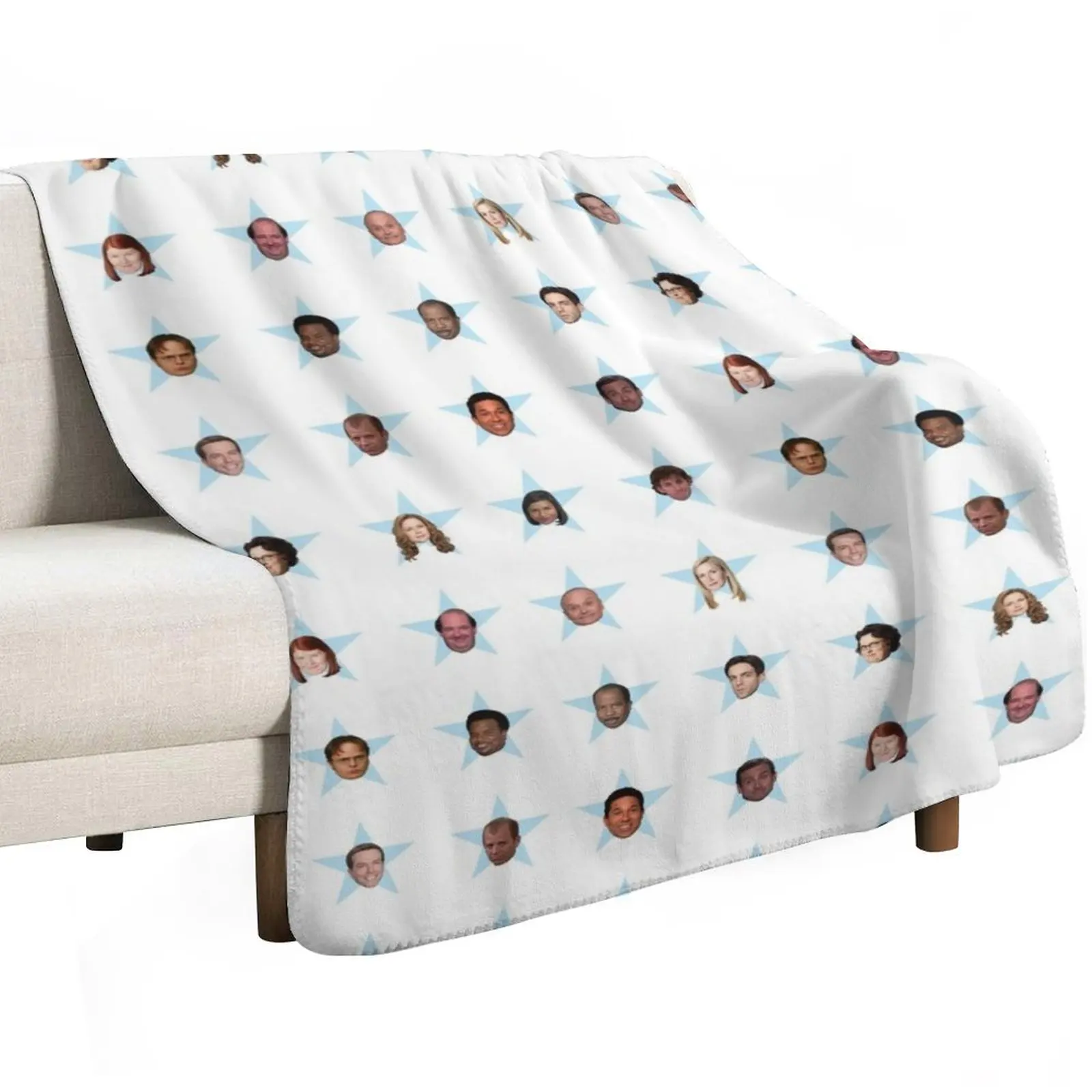 The Office Cast Star Stickers Throw Blanket Flannels Designers Summer Beddings Cute Plaid heavy to sleep Bed Blankets