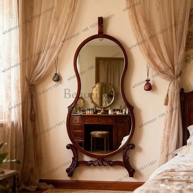 D33 French retro art violin decorative mirror medieval home floor-to-ceiling full-body mirror