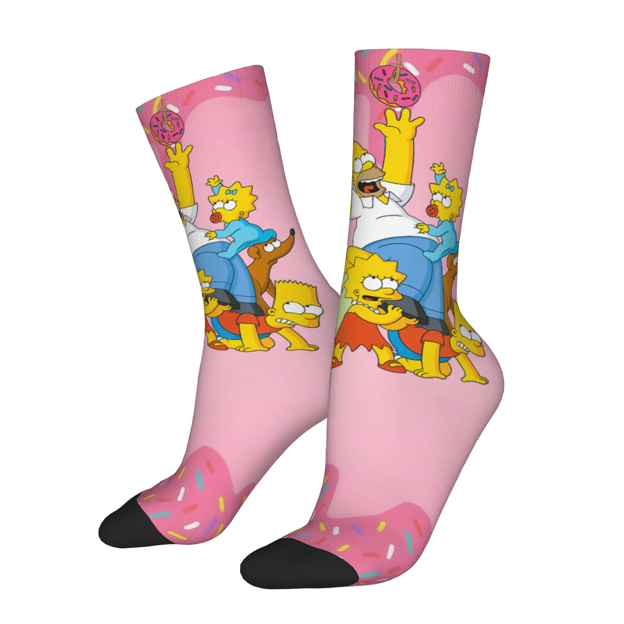 Winter Warm Harajuku Women Men Cartoon S-Simpsons Socks  Sweat Absorbing Basketball Socks