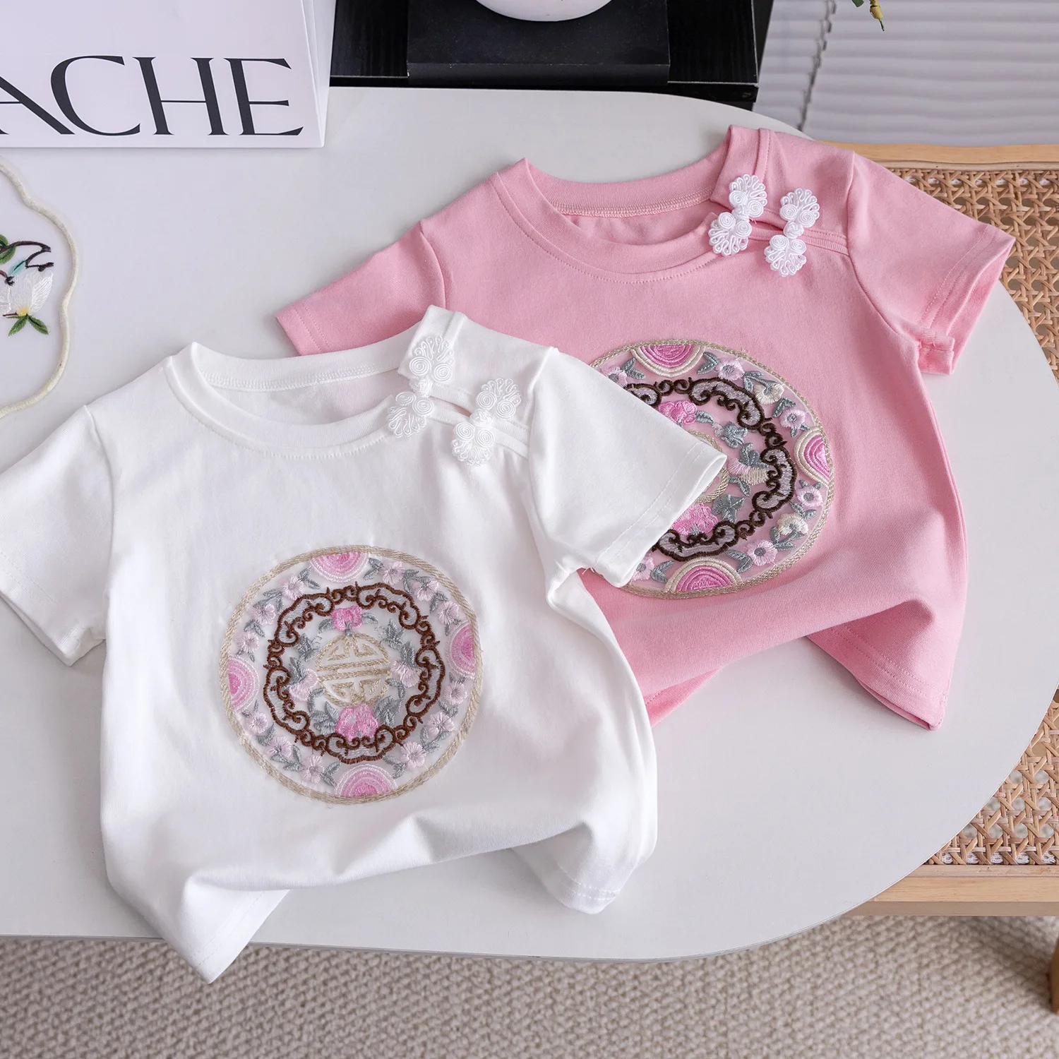 

18M-6T summer children kids girls fashion cute cotton short sleeve T shirt