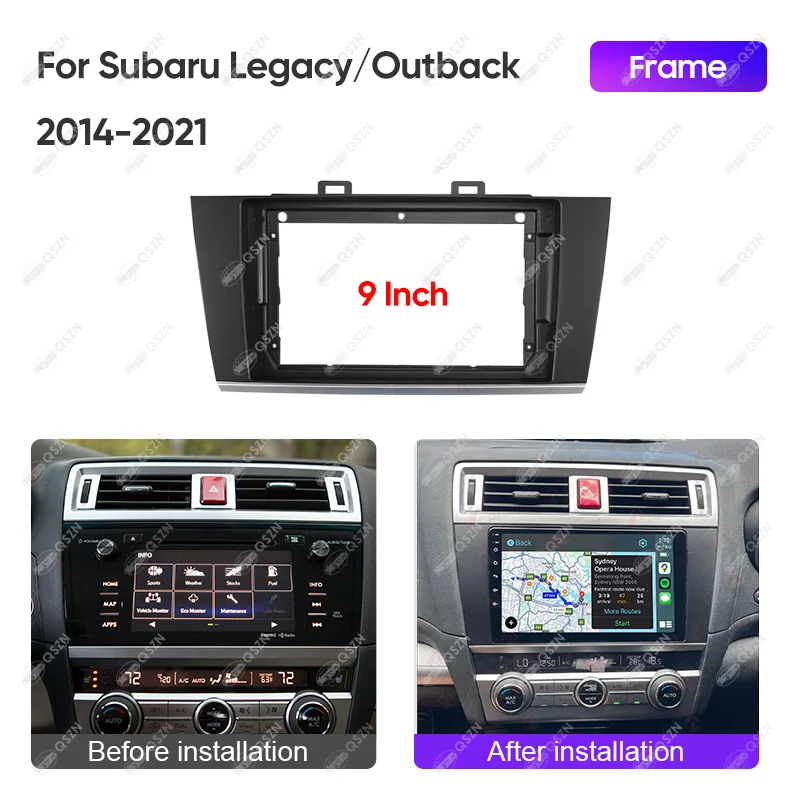 For SUBARU 2014-2021 LEGACY/OUTBACK 9INCH Car Radio Stereo Audio Screen Video Player Navigation Harness Cable Frame