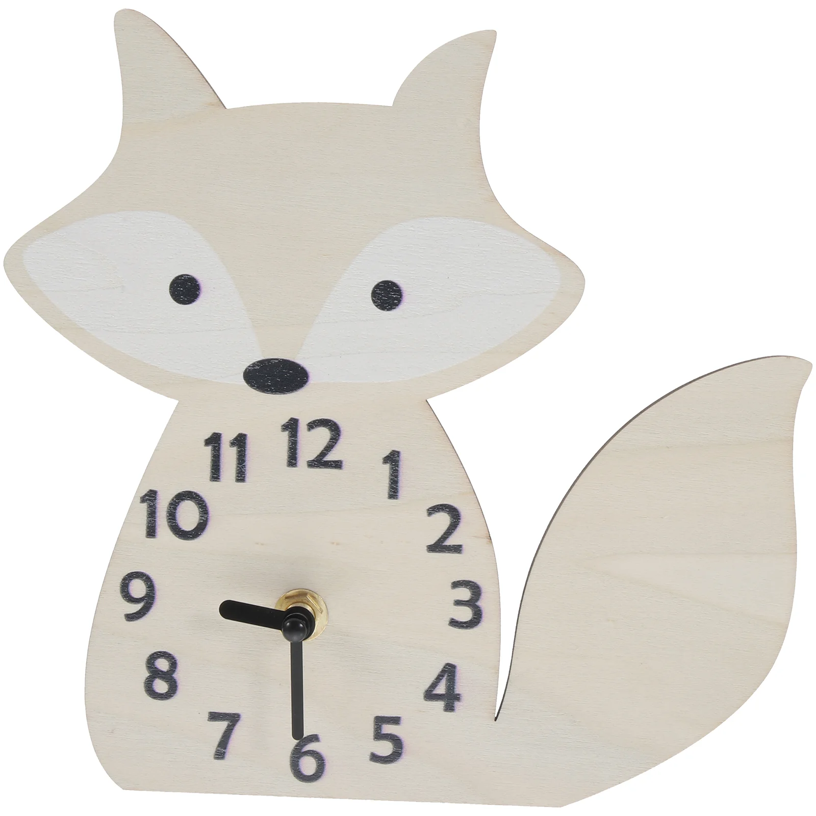 

3PCS Wooden Shape Mute Kids Room Bedroom Office Living Room Decorative Hanging Silent Fox Wooden Decorative Fox Shaped Silent