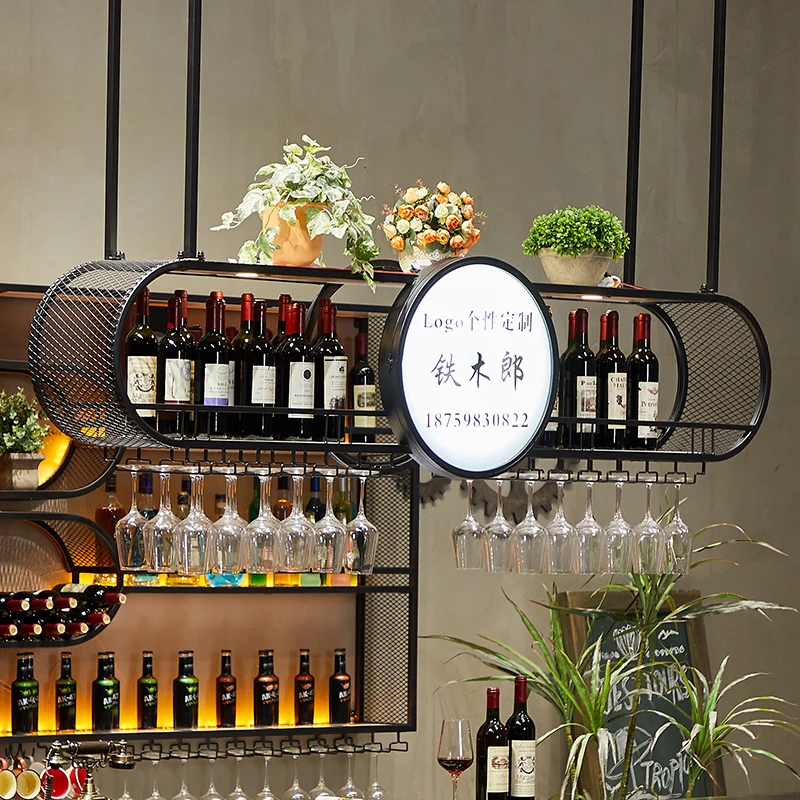 

Bar Bar Hanger Restaurant Front Desk Hanging Hanger Wine Goblet Inverted Hanger Leisure Bar Creative Shelf