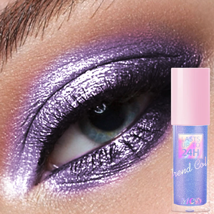 Sombra líquida metálica à prova d'água, alto brilho, longa duração e à prova de manchas, conjunto de maquiagem coreana com glitter, cosméticos, 1 peça