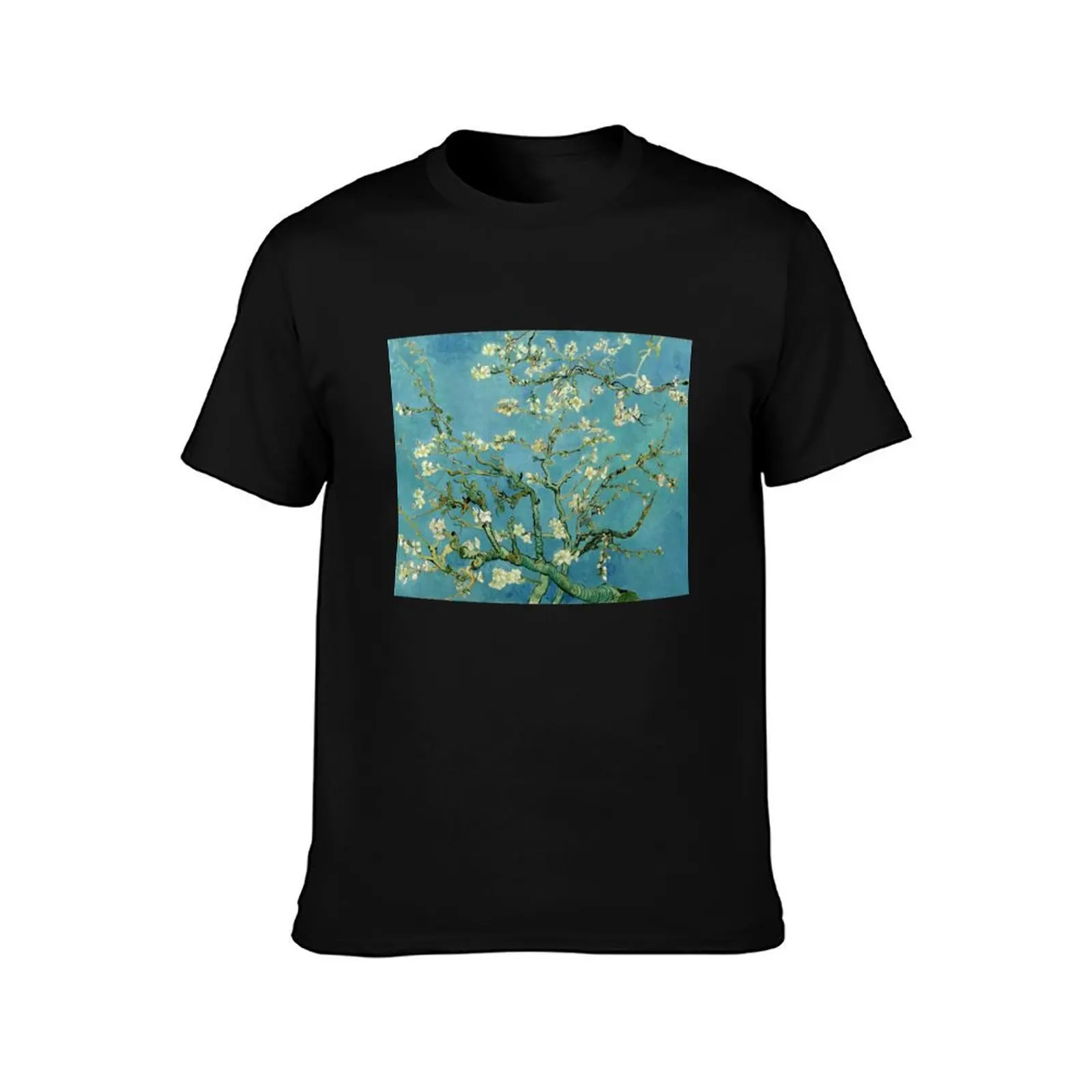 Branches with Almond Blossom Van Gogh Painting T-Shirt Casual Trendy Short Sleeve T-Shirt