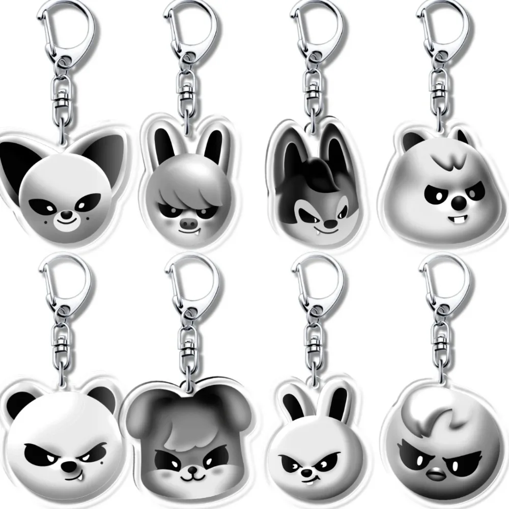 Beliebte Jungengruppen Album ATE Acryl Schlüsselanhänger Zubehör Niedlicher Taschenanhänger für Fans Geschenke Niedliches Kaninchen Schwein Tasche Auto Schlüsselanhänger