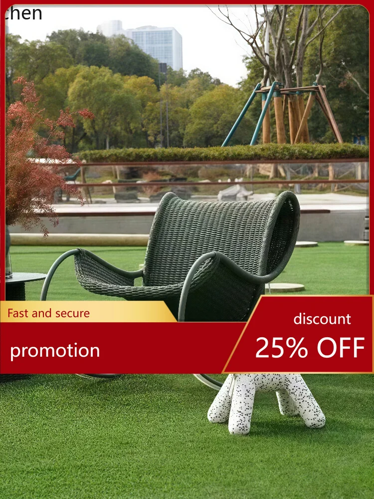 

ZMLoutdoor courtyard rocking chair coffee table villa hotel courtyard garden waterproof sunscreen dining table and chairs