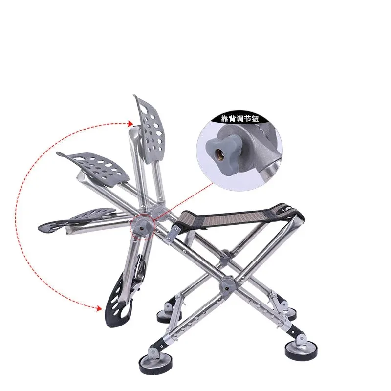 

Металлический шезлонг с регулируемой спинкой, многофункциональный стул для кемпинга и рыбалки
