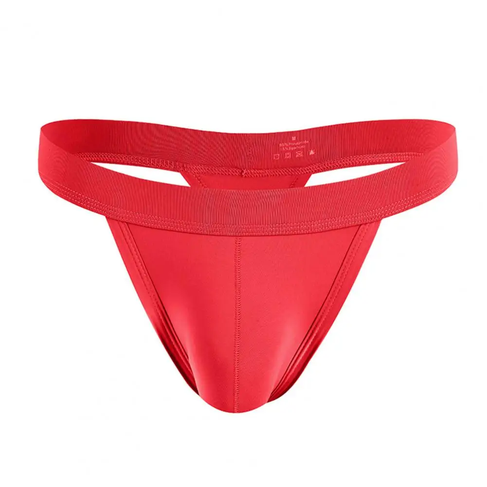 Men Thongs Men Underpants Men\'s Low Waist Bikini Thongs with U Convex Pouch Soft Anti-septic Moisture Absorbing for High