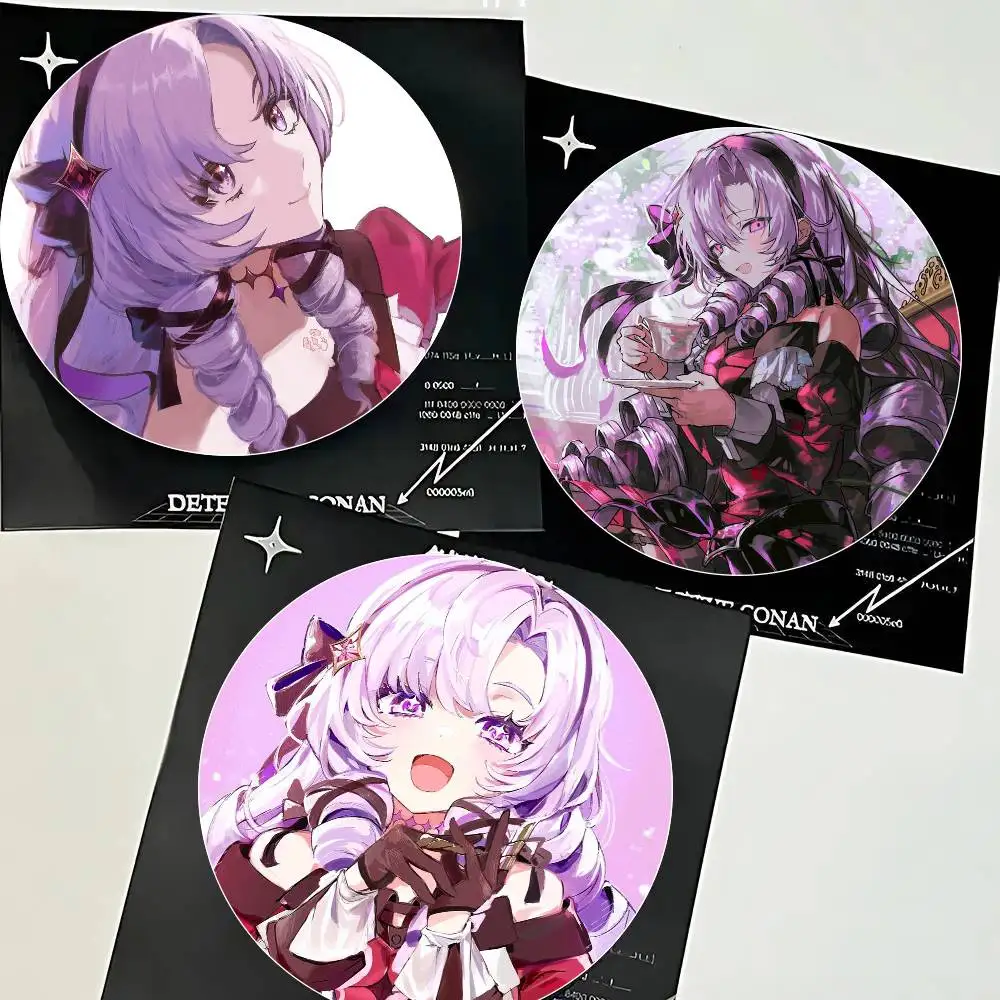 Hyakumantenbara Salome Anime N-nijisanji Round Badge Lapel Pins For Backpacks Briefcase Laser Brooch Clothes Gifts