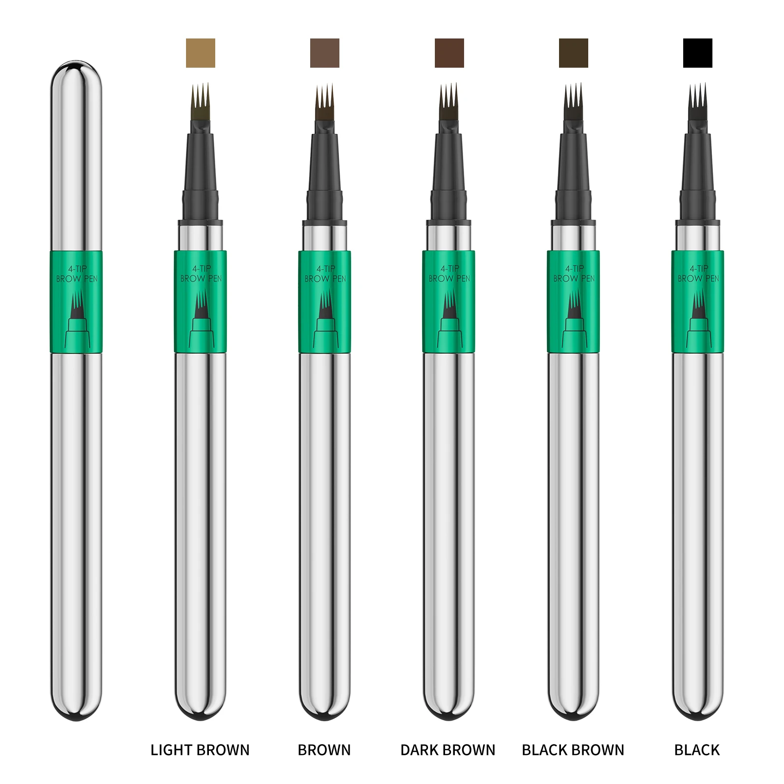 Penna per sopracciglia impermeabile Hellokiss, matita per sopracciglia Microblading con 4 teste divise, trucco per sopracciglia dall'aspetto naturale (5 colori)