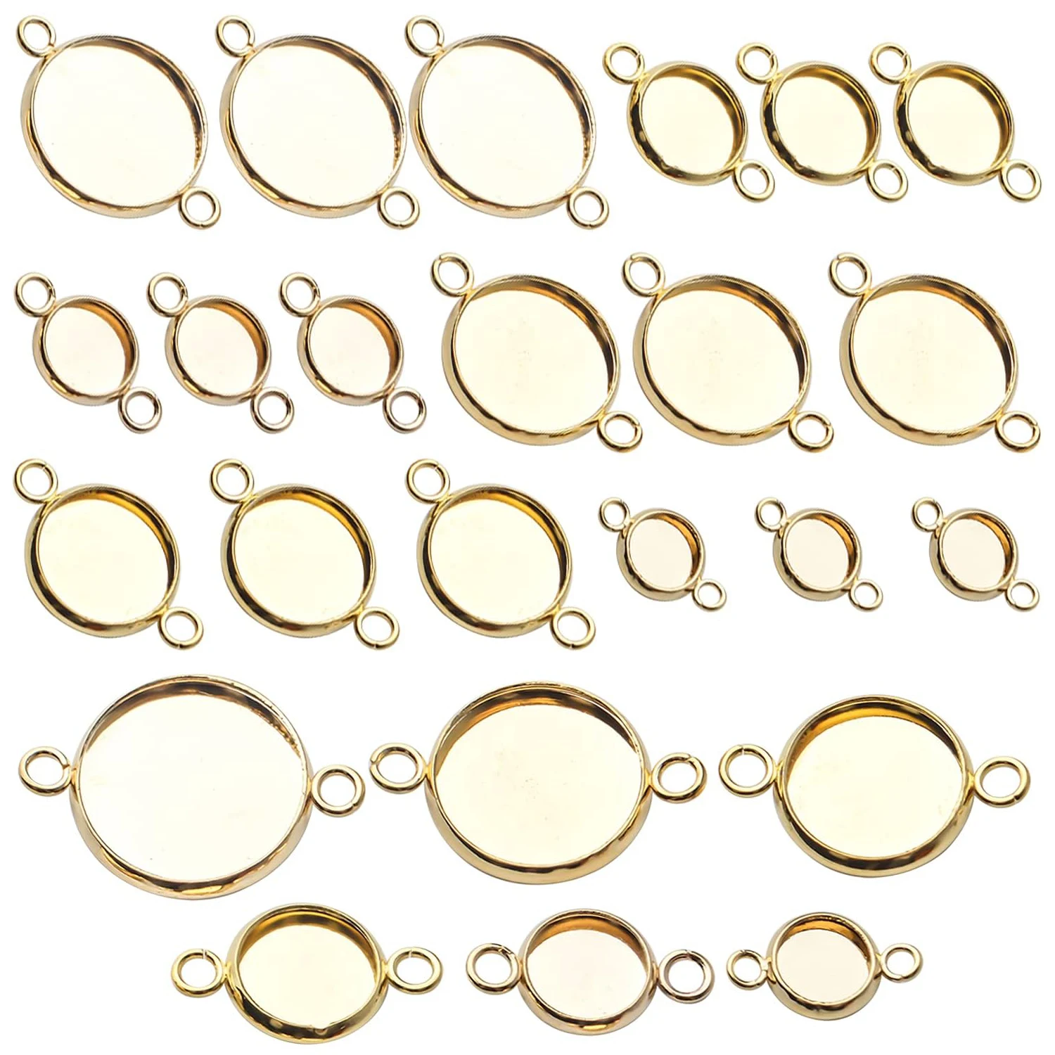 

24 шт. круглых заготовок для кабошонов, основы для подвесок, соединители-основы для кабошонов, заготовки для самостоятельного изготовления украшений