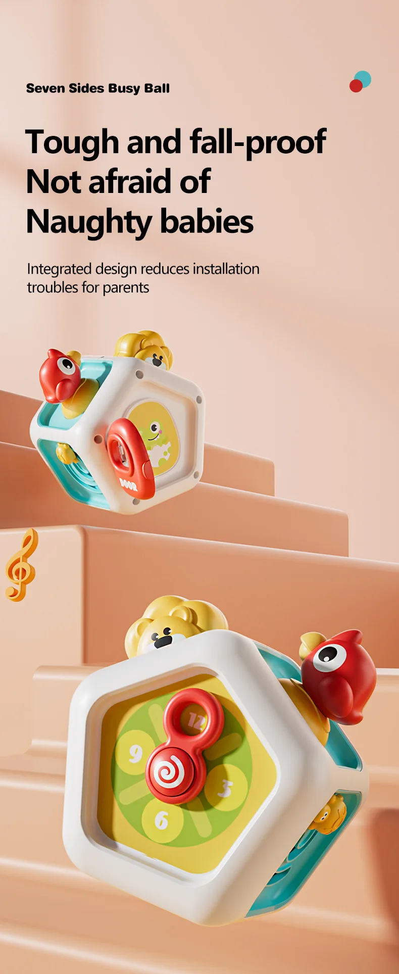 Montessori Sensorisches Spielzeug Baby Beschäftigt Würfel Aktivität Reise Spielzeug Pädagogisches Lernen Zappeln Spielzeug für Feinmotorik Kinder Geschenk – Detail 32