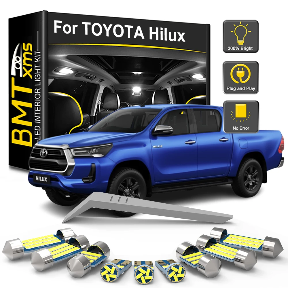 

BMTxms Canbus для Toyota Hilux 1998-2014 2015 2016 2017 2018 2019 2020 2021 2022 2023 Комплект светодиодных ламп внутреннего освещения для внутреннего освещения