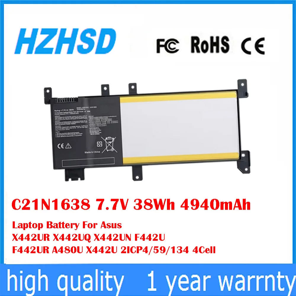 

C21N1638 7.7V 38Wh 4940mAh Laptop Battery For Asus X442UR X442UQ X442UN F442U F442UR A480U X442U 2ICP4/59/134 4Cell
