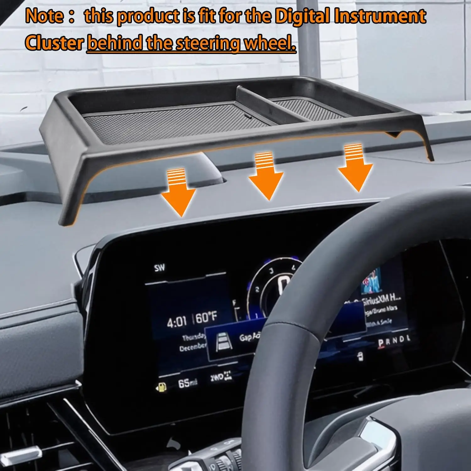 

TACOBRO Interior Dashboard Storage Organizer for 2025 Chevy Tahoe & Suburban Accessories, Dash Mounted Tissue Holder Tray Box