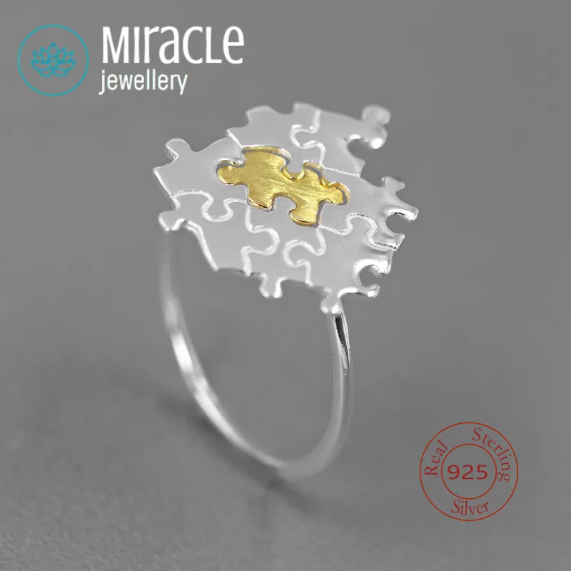 

Чудо-стерлинговое серебро 925 пробы, забавное кольцо-головоломка из чистого серебра для подарка на день рождения