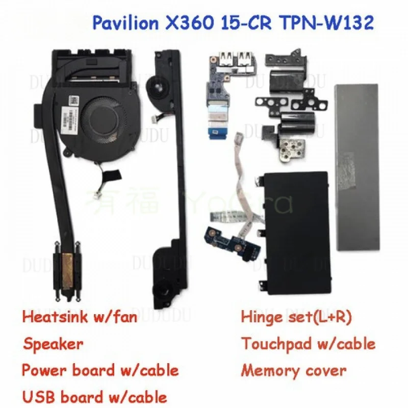 D D  USB Power Board Touchpad Speaker Fan Hinge for HP Pavilion X360 15-CR TPN-W132