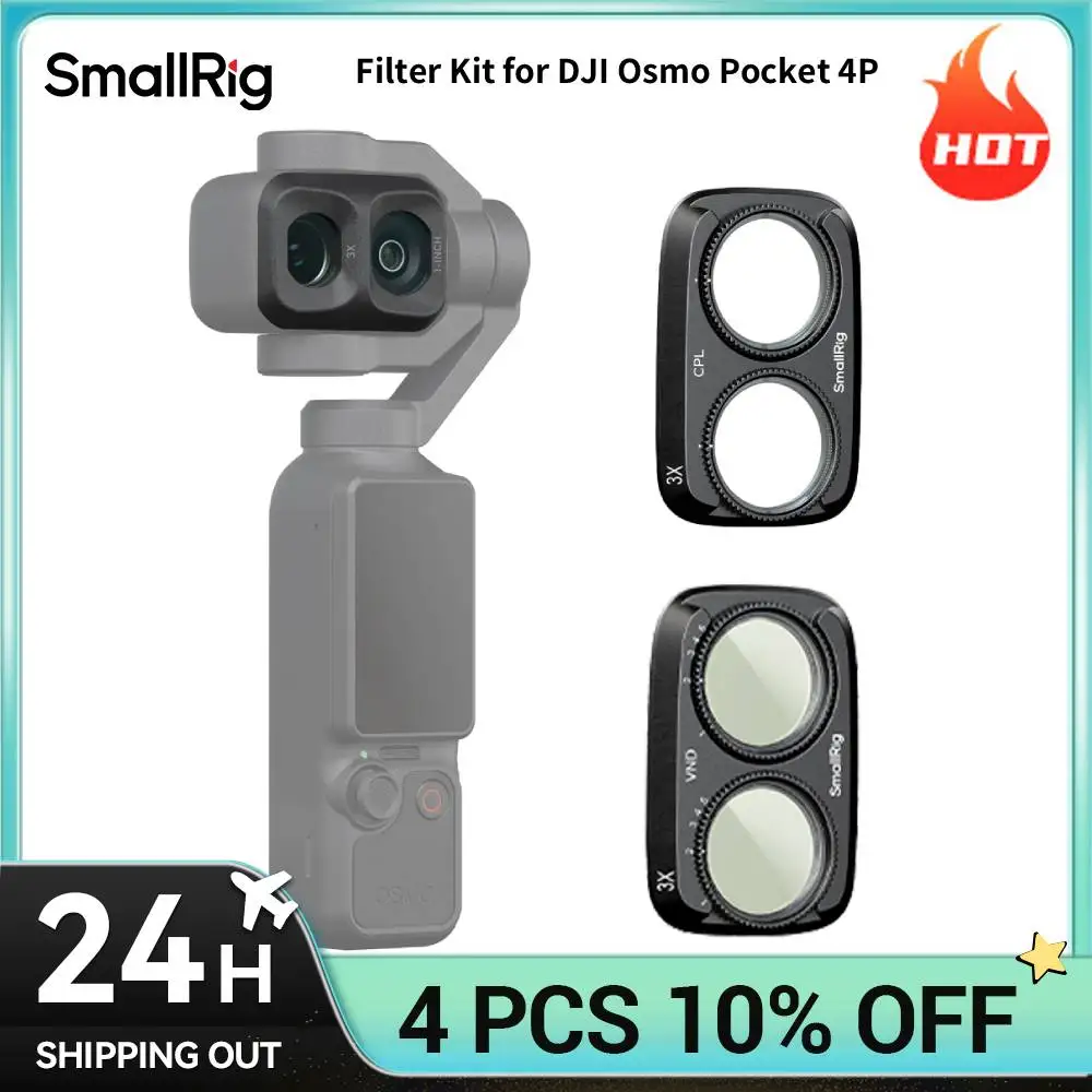 Image of SmallRig 4P Filterkit für DJI Osmo Pocket 4P VND1-5 CPL Filter mit Reinigungstuch für DJI Osmo Pocket 4P 6648