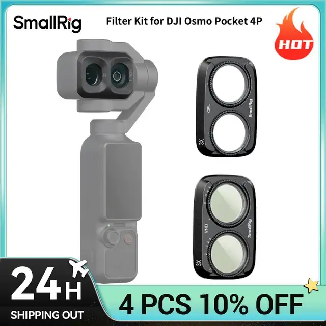 Kit de Filtros SmallRig 4P para DJI Osmo Pocket 4P VND1-5 CPL com Pano de Limpeza para DJI Osmo Pocket 4P 6648