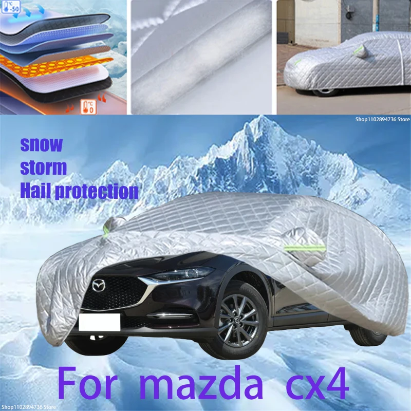 

For mazda cx4 Outdoor Cotton Thickened Awning For Car Anti Hail Protection Snow Covers Sunshade Waterproof Dustproof