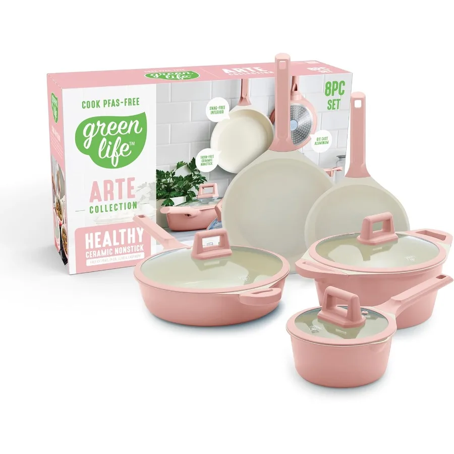 

Набор керамической посуды с антипригарным покрытием из 8 предметов для индукционной готовки. Нетоксичные кастрюли и сковороды без PFAS. Можно мыть в посудомоечной машине. В комплект входит кастрюля.