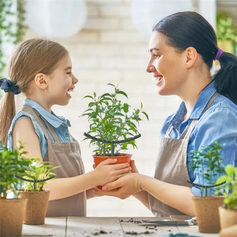 AB33-10 حزمة دعم النبات حصص النباتات، البلاستيك نصف دائري دعم النبات حلقة البلاستيك قفص النبات حامل اناء للزهور تسلق Dur