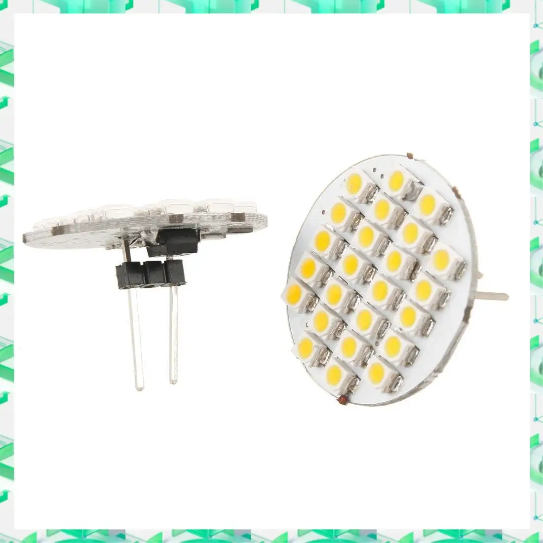 

FIZP 2 шт. Автомобильный теплый белый 1210 SMD 24 светодиода Вертикальная лампочка G4 с заднем штифтом