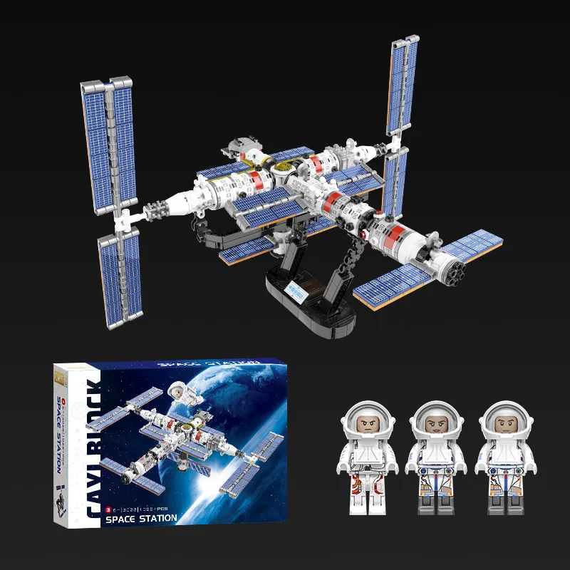 

Mini Building Blocks Space Station Aerospace Model, Activity Gift & Party Favor Desktop Ornament Toy for Kids and Adults