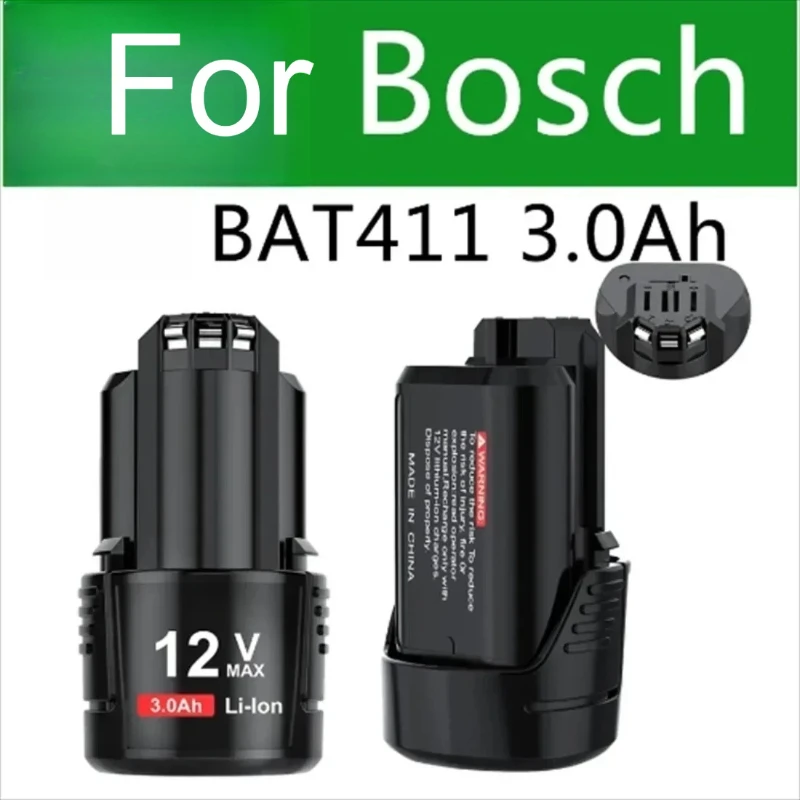 3000mAh Lithium Battery for Bosch 12Volt/10.8Volt Power Tool Battery BAT411 BAT411 BAT412A BAT420 2607336014 2607336864