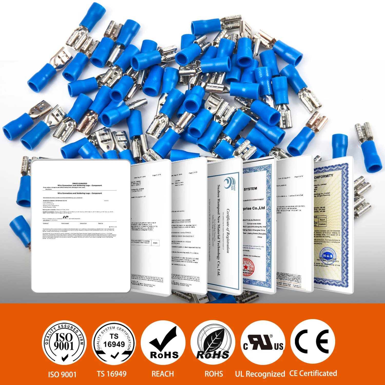 80/100PCS 4,8 Mm 6,3 Mm Isolierte Weibliche Spaten Crimp Draht Anschlüsse Solderless Verdrahtung Elektrische Kabel Terminals rot Blau Gelb – Detail 5