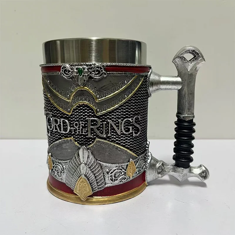 Stainless Steel Handle Home Office Party Cup Decorations Crafts Strange Retro Pirate Swordsman Coffee Beer Mug Medieval Warrior