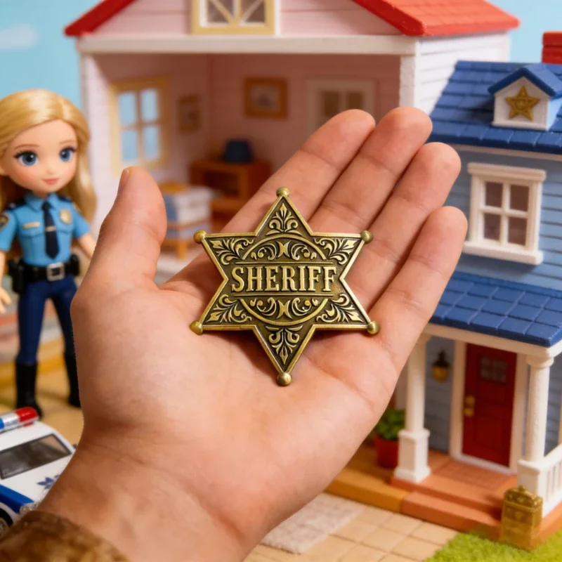 Unique Western Sheriff Metal Badge – Party Favors Perfect for Cosplay, Cowboy Party Decorations, Themed Events; Party Props