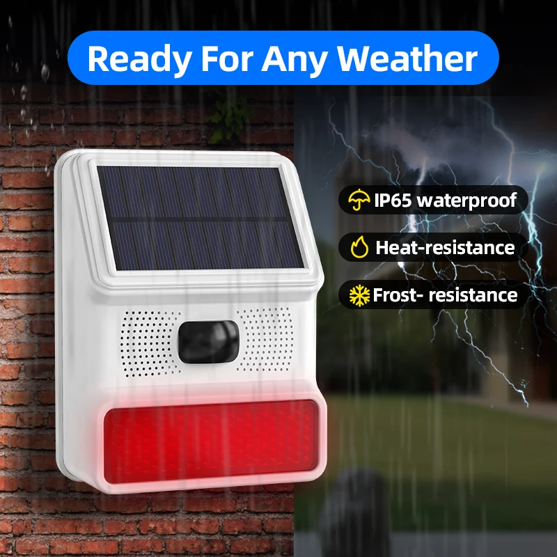 Outdoor Waterproof TUYA Solar Infrared Sensor WIFI  Smart Home Alarm Pir Sensor Security 120dB Smart Life APP