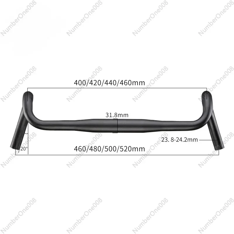 Road Bike External Expansion Bent Handlebar Gravel Gravel Off-Road Lightweight External Skimming Bicycle 31.8 Handlebar