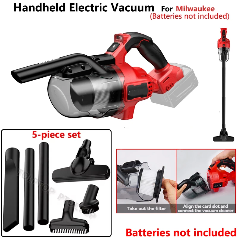 

NEW Cordless Handheld Vacuum Cleaner For Milwaukee 18V Battery Car Clean Power Tool Multi-function Dust Carpet Collect Machine